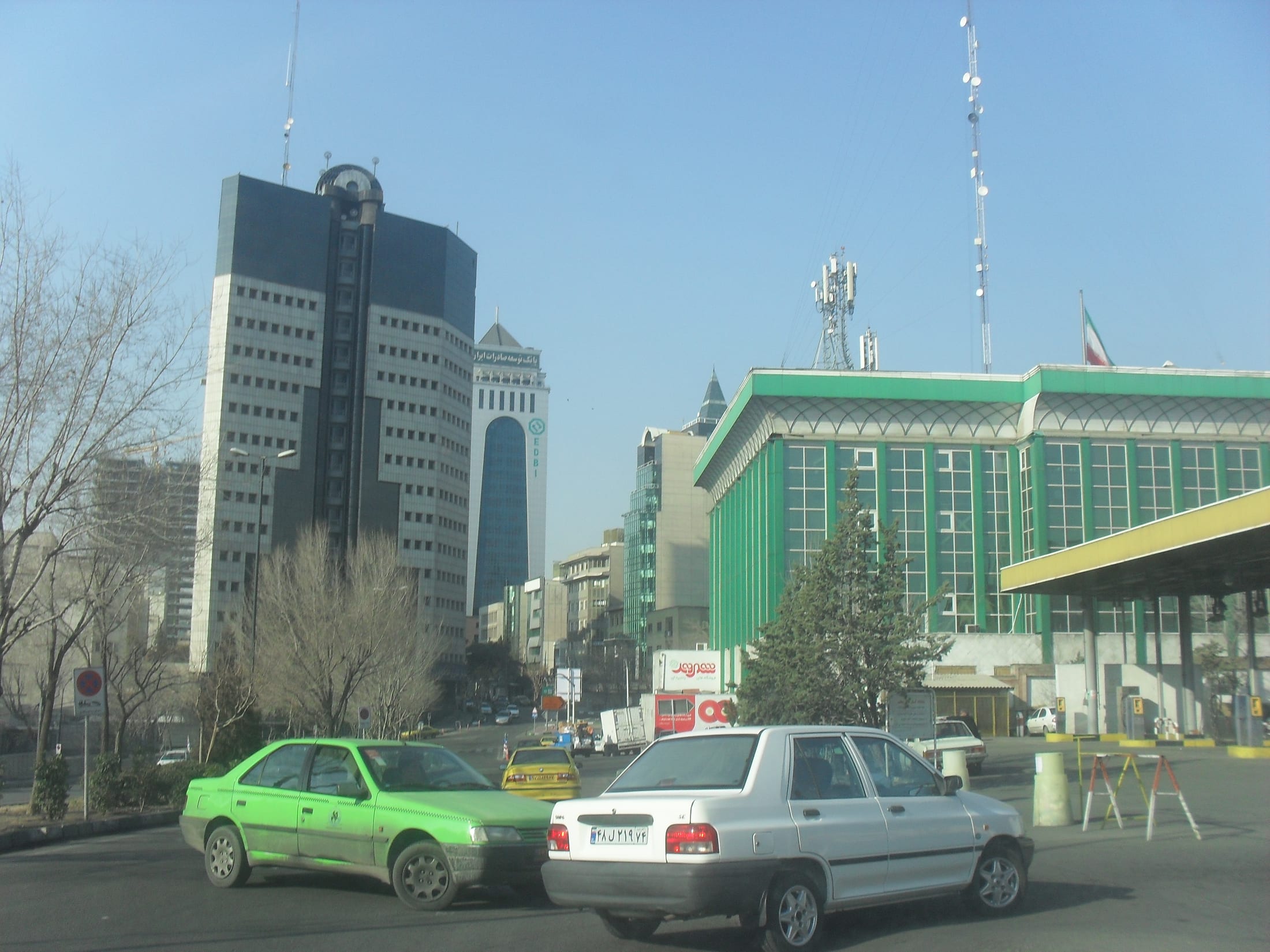 Skyscrapers and a busy intersection, Tehran